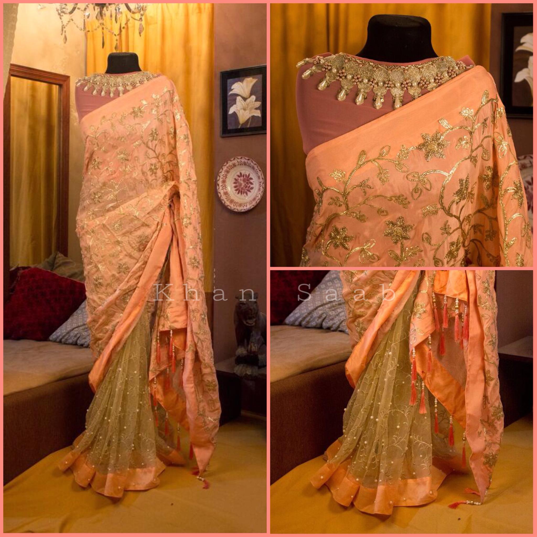 Empress Aari Embroidered Net Saree