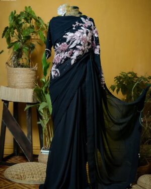 Crepe Georgette Carnation Saree