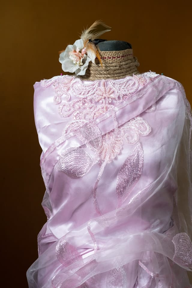 Kusum Kanon Luxury Organza Saree with Floral Embroidery - Image 2
