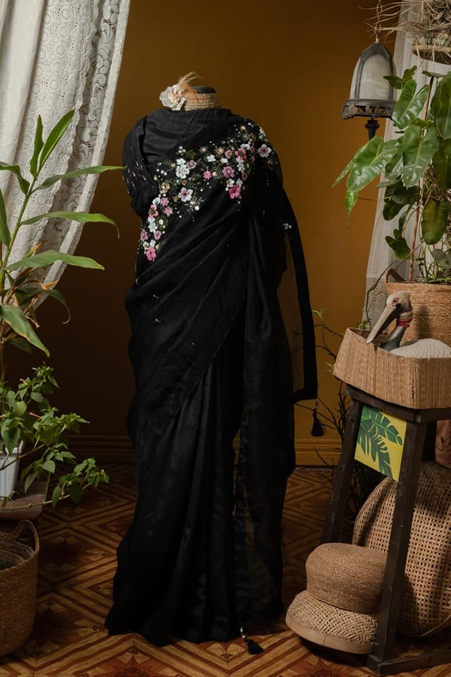 Kusum kanon moslin and chinon silk saree - Image 2