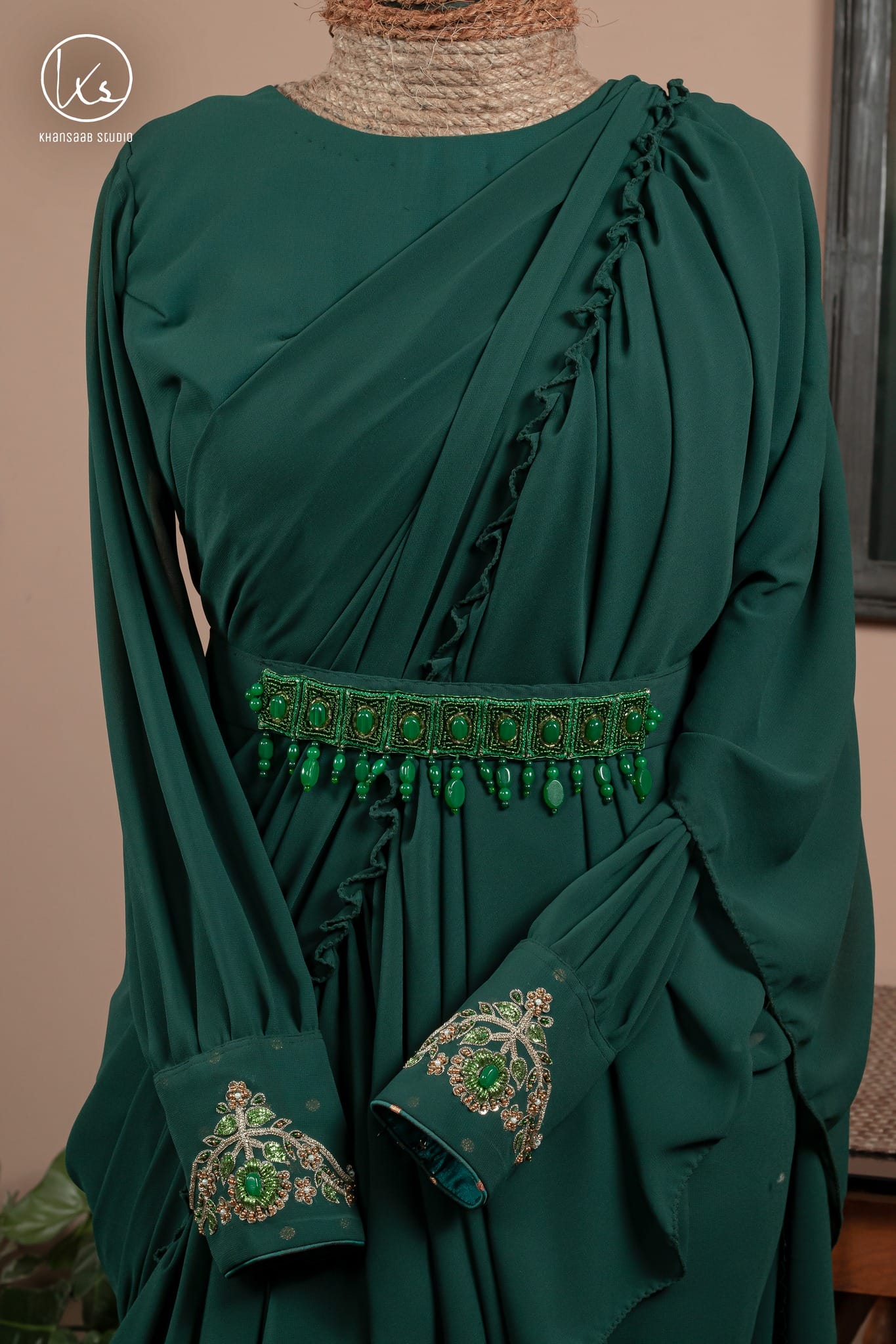 Georgette Saree with Double Ruffle Frills - Image 2