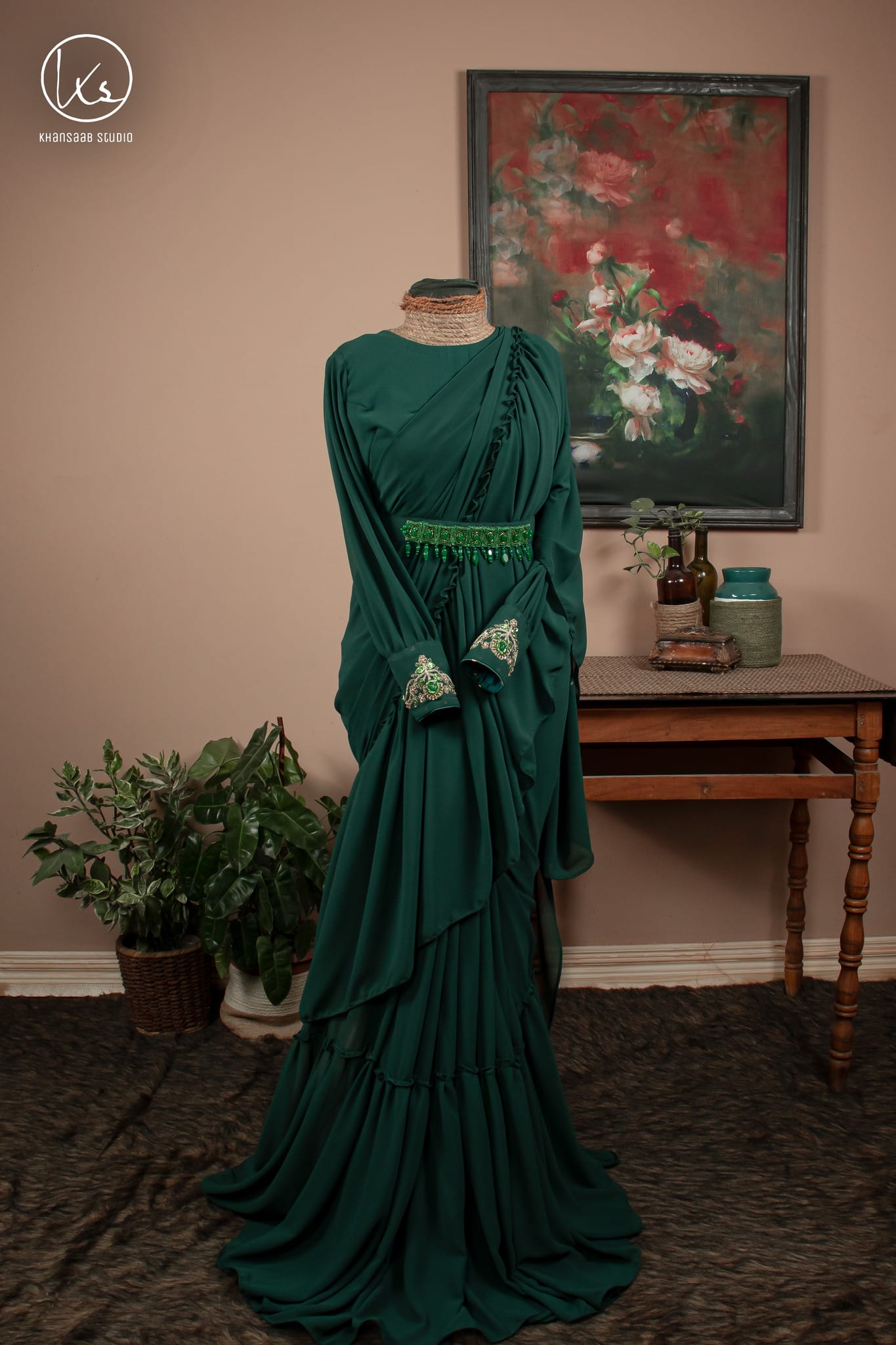 Georgette Saree with Double Ruffle Frills