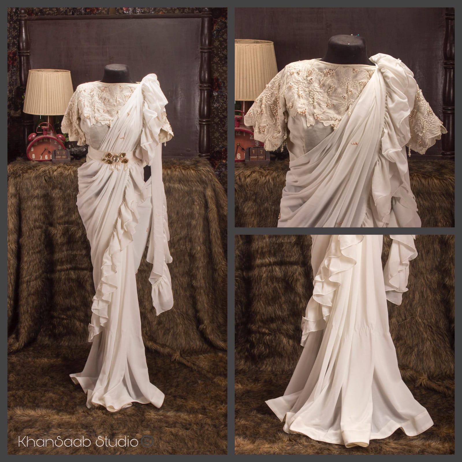 Georgette Saree with Ruffle Frills