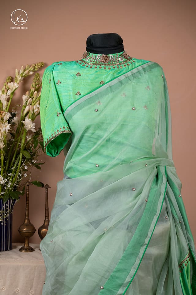 Royal Muslin Zardosi Elegance Saree - Image 2