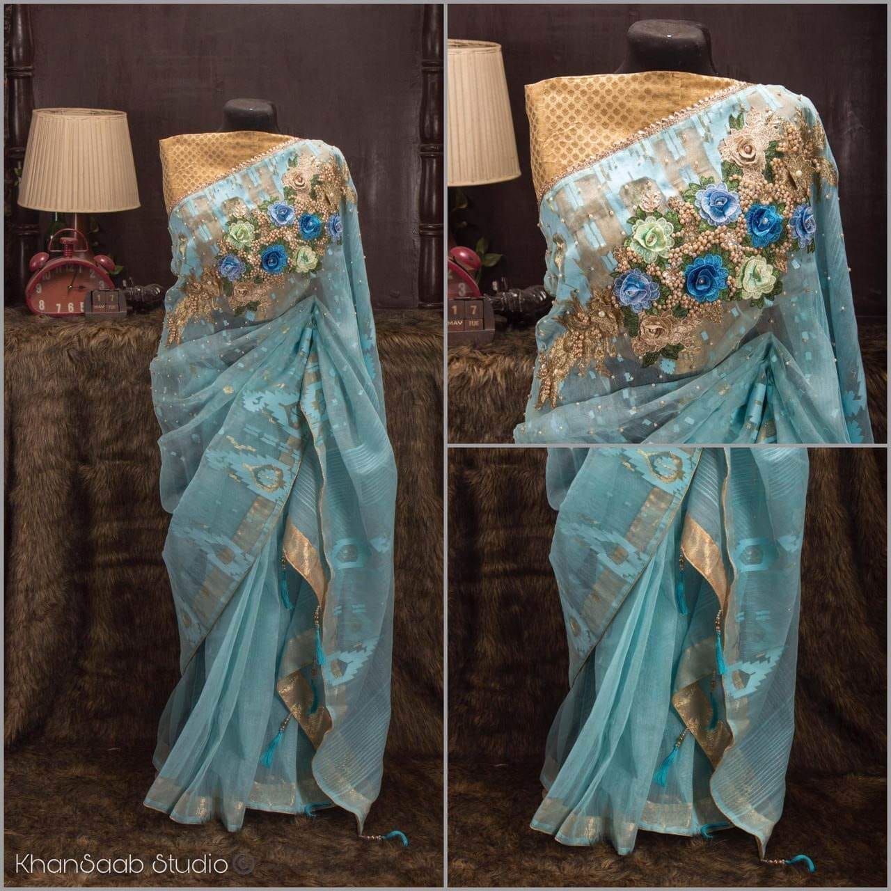 Dhakai Jamdani Carnation Saree