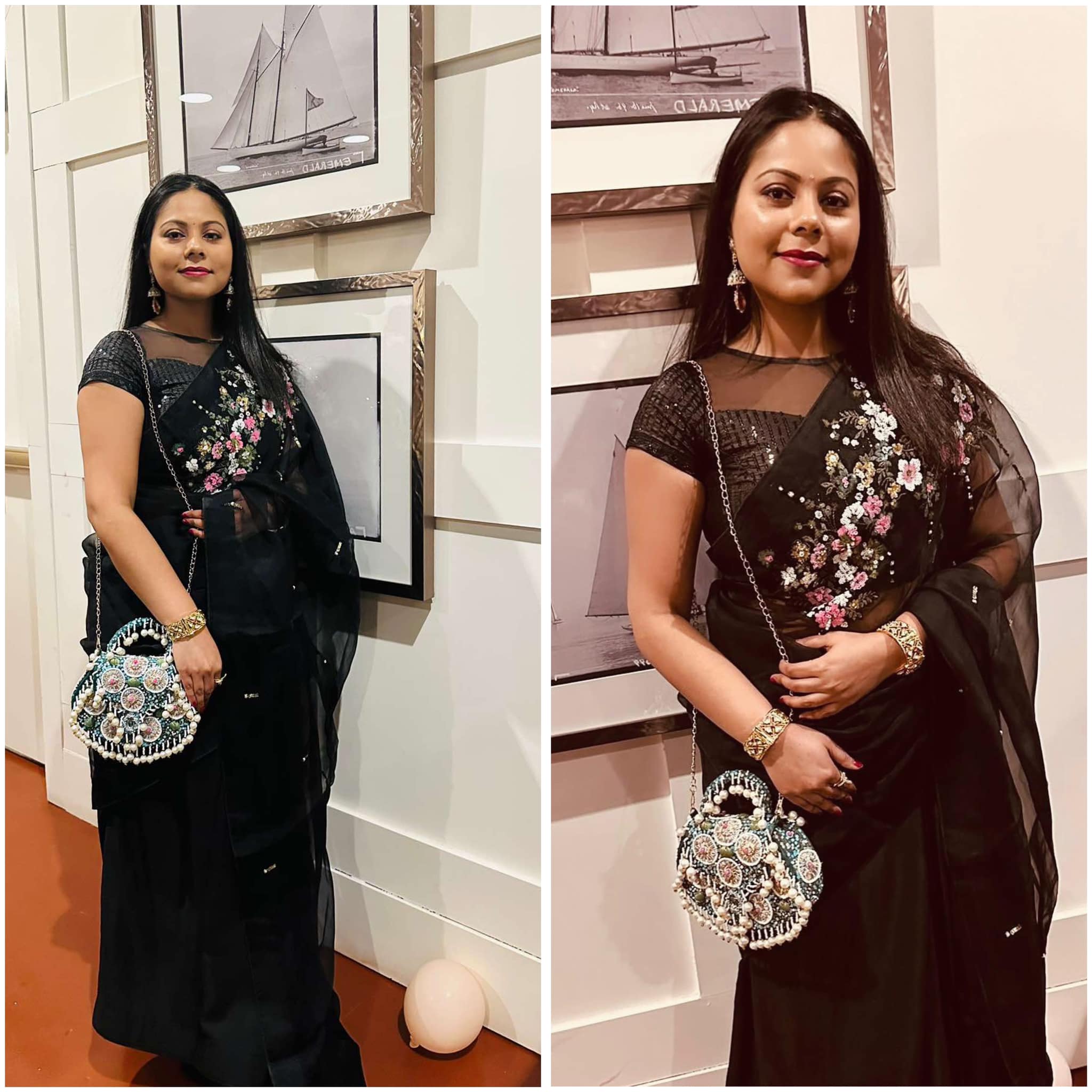 Kusum kanon moslin and chinon silk saree - Image 4
