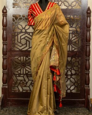 Chunri Kota Saree with Embroidery & Dollar work