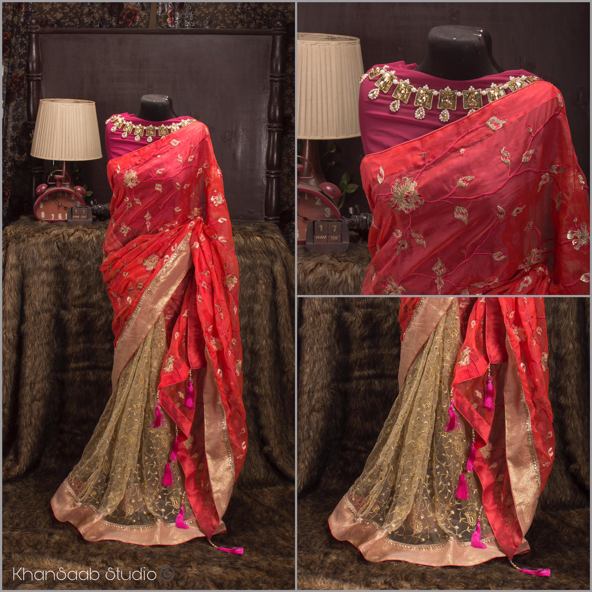Gohona Neck Work Saree