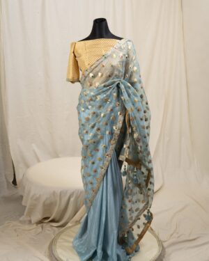 Meena Work Tissue & Chinon Silk Saree