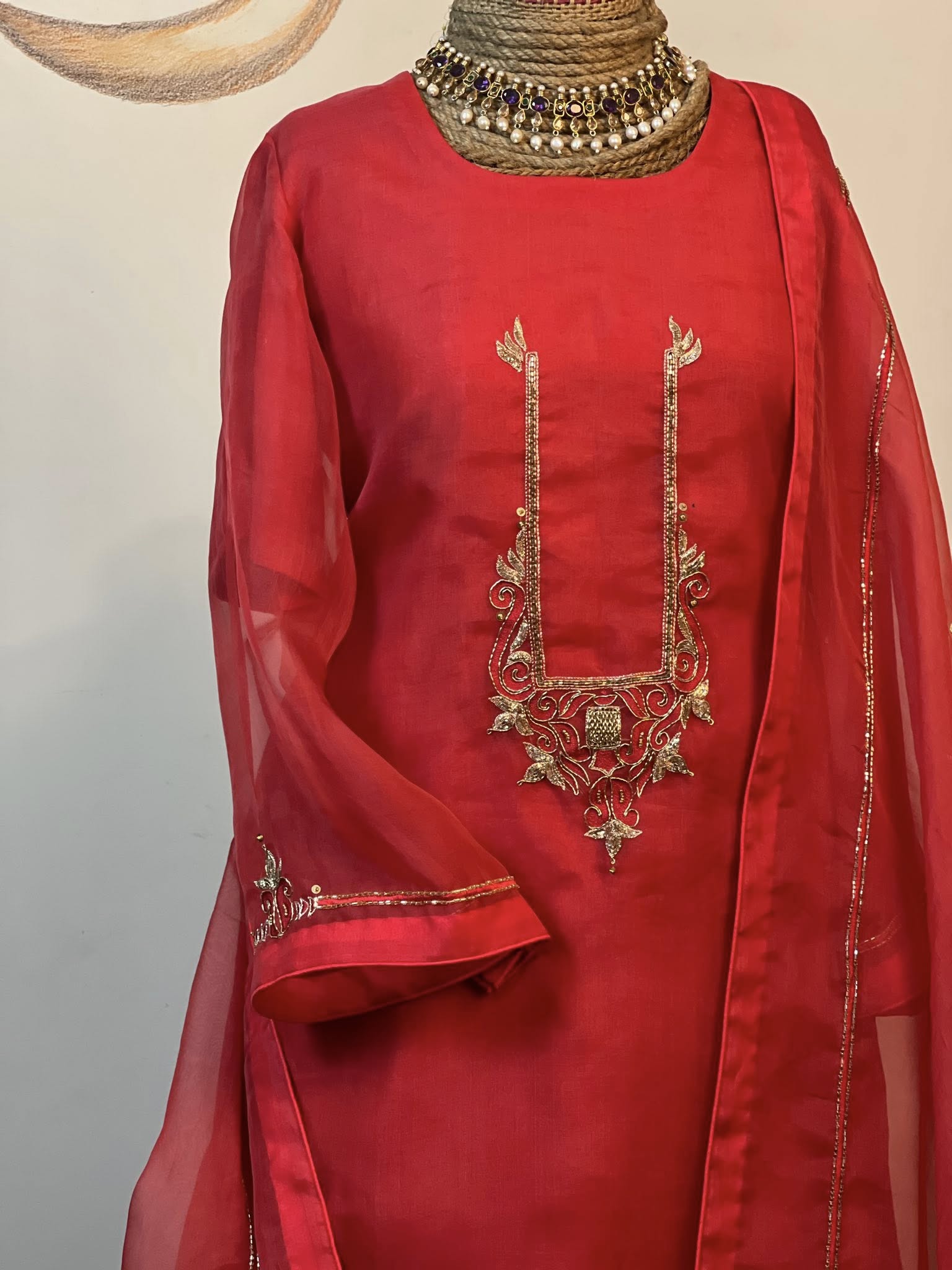 Jamdani Festive Sharara Suit - Image 2