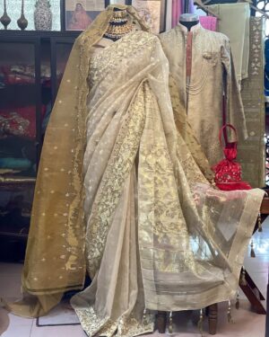 Golden Amber 84-Count Jamdani Saree