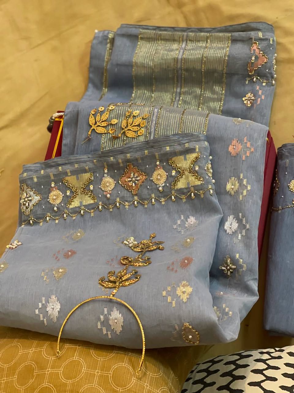 Surma Blue · 84 Count Bridal Jamdani