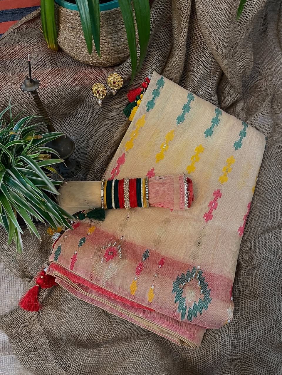 Boishakhi Jamdani Lite & Matching Punjabi Set