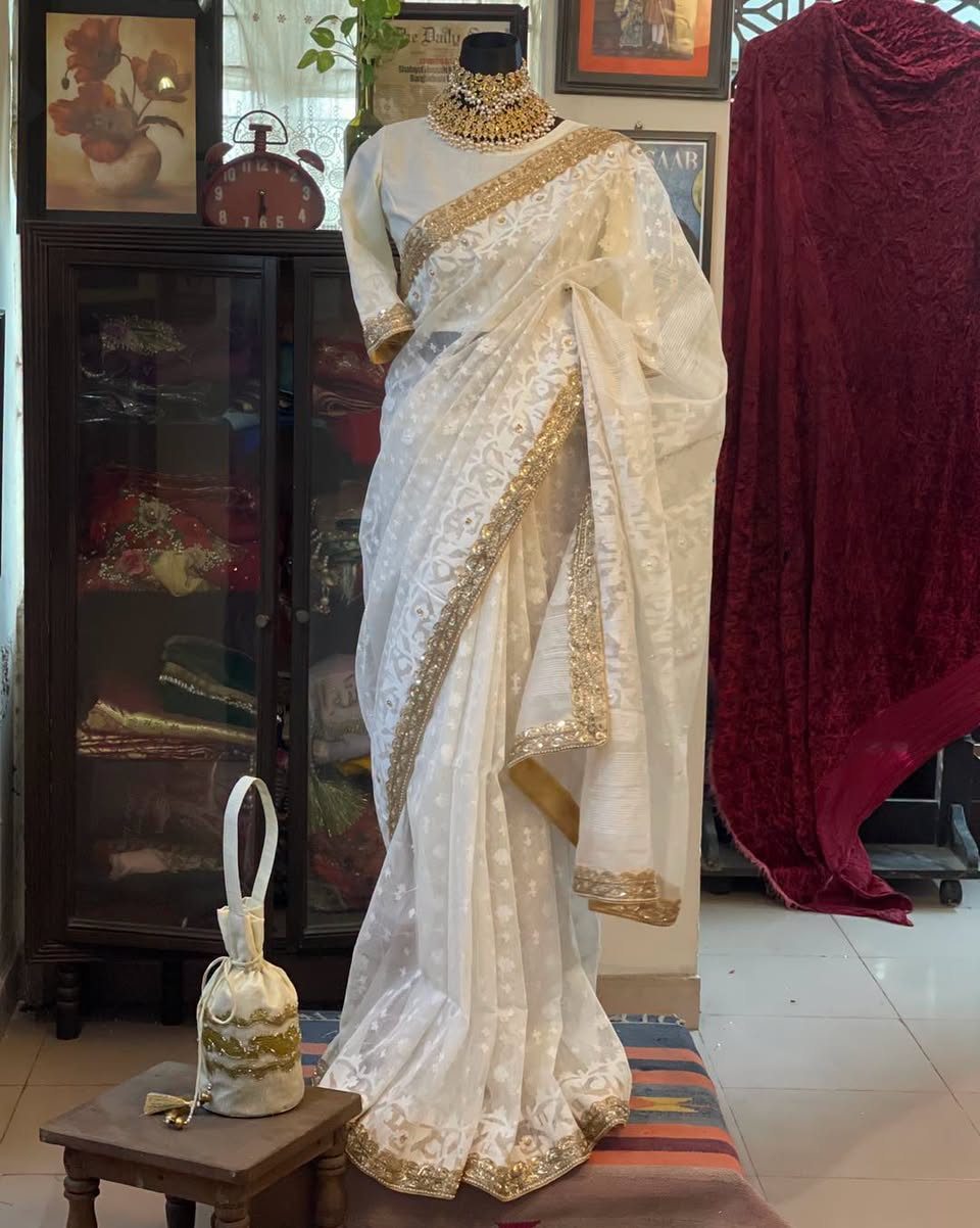 Ivory Statement Border Saree