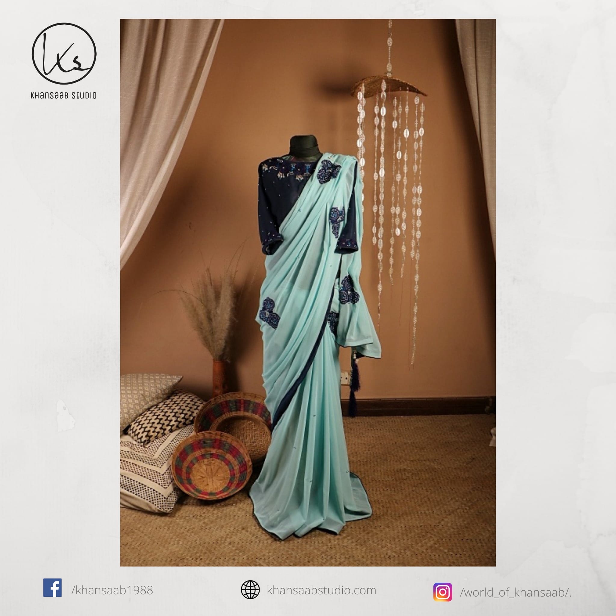 Georgette Saree · blue