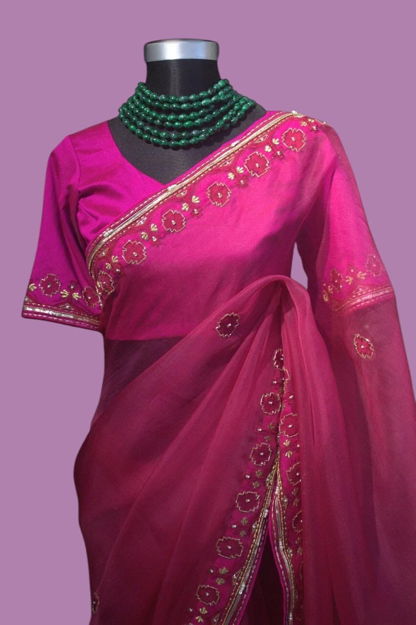 Muslin Embroidered Jamdani motif inspired saree