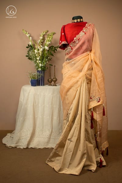 Golap Zardosi Work Muslin & Paper Silk Saree