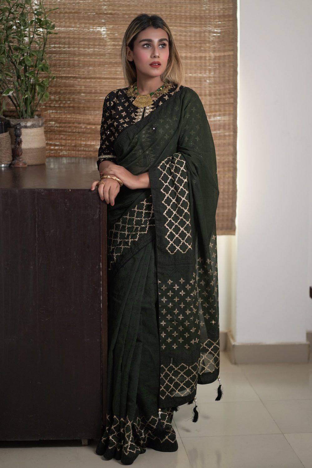 Aari Embroidered Kota Saree