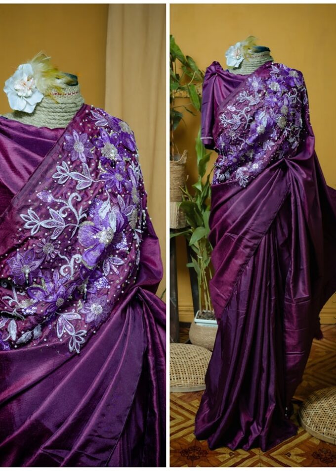 Bichitra Silk Carnation Saree