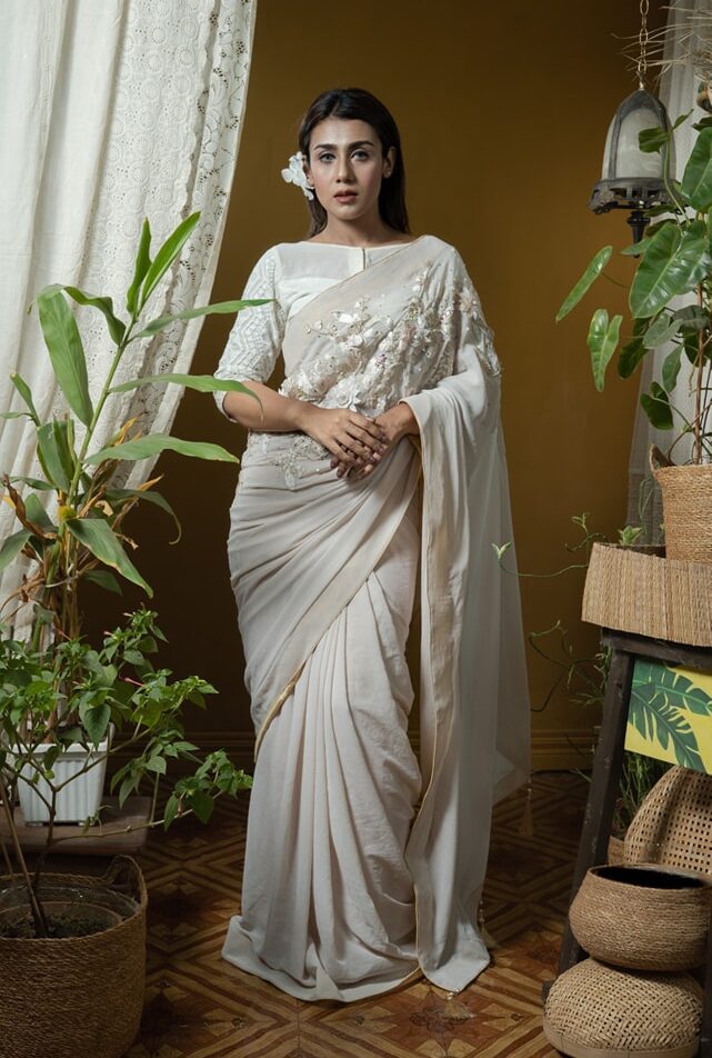 Crepe Georgette Carnation Saree