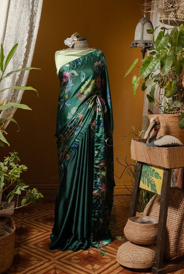 Digital Bloom Silk Saree