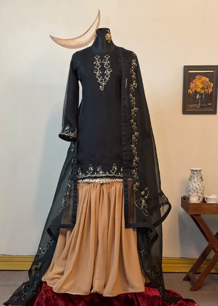Statement Black Muslin Kameez