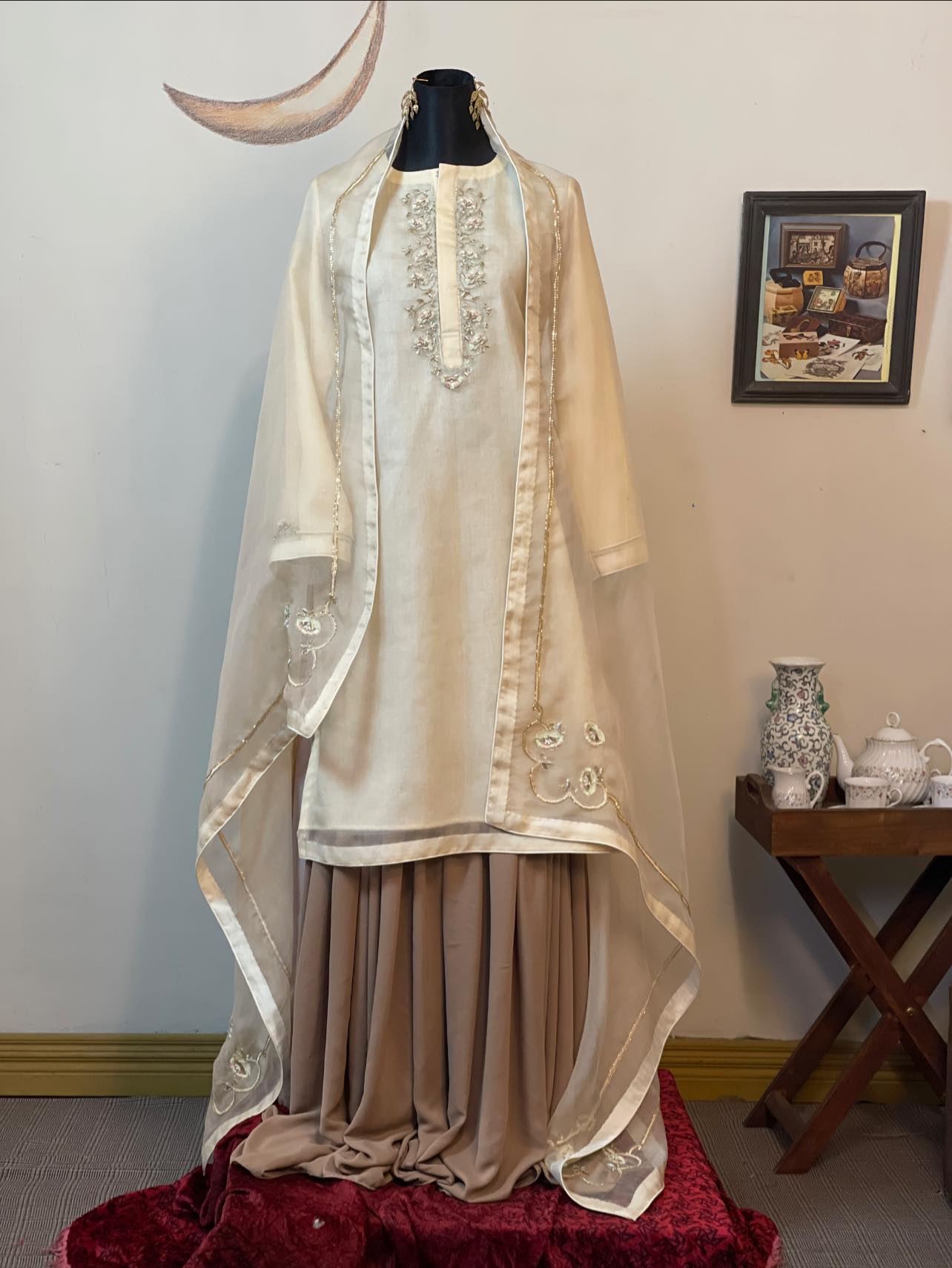 Pink Stripe Block Print