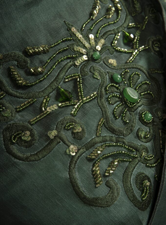 Floral Printed Organza & Chinon Silk Saree
