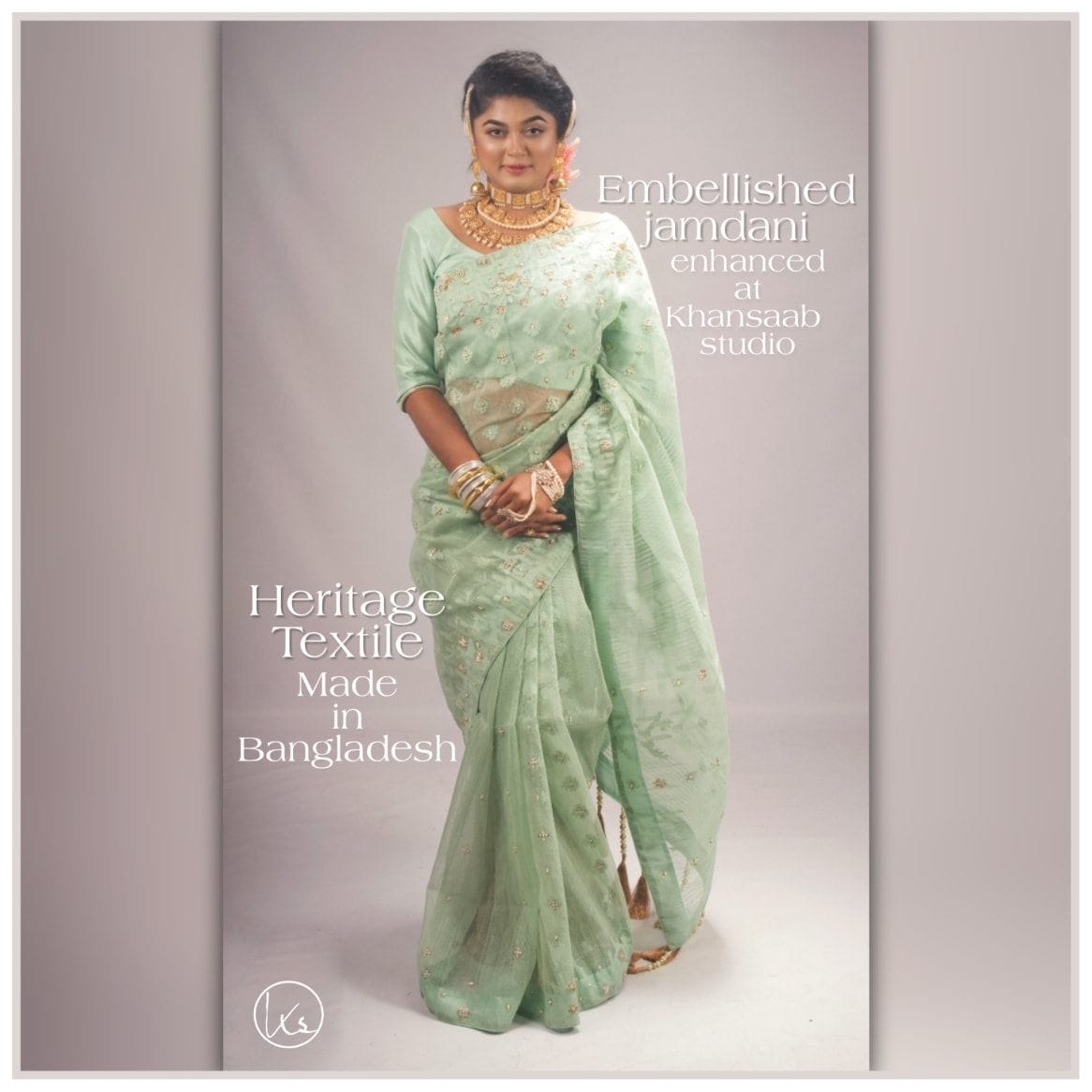 Dhakai Jamdani Embellished Saree - Image 4
