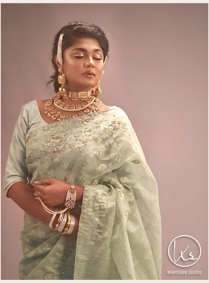 Dhakai Jamdani Embellished Saree
