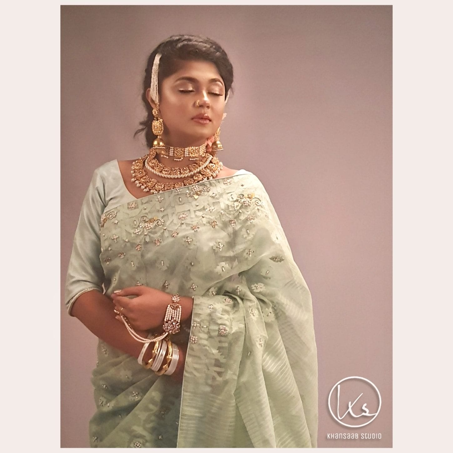 Dhakai Jamdani Embellished Saree - Image 2