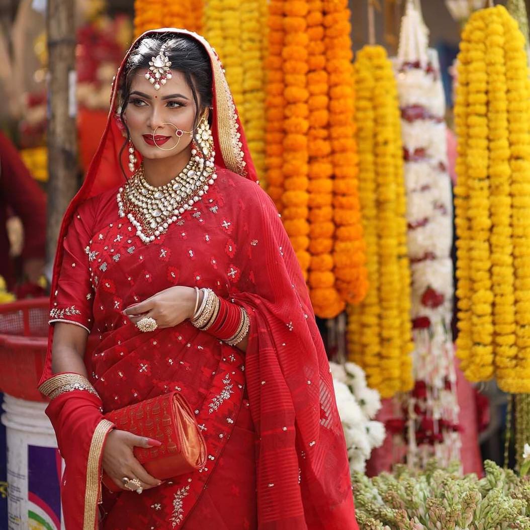 Dhakai Jamdani Embellished Saree - Image 2