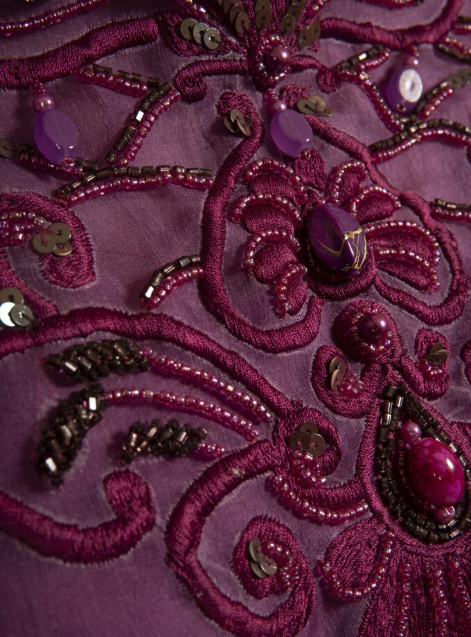 Floral Printed Organza & Chinon Silk Saree