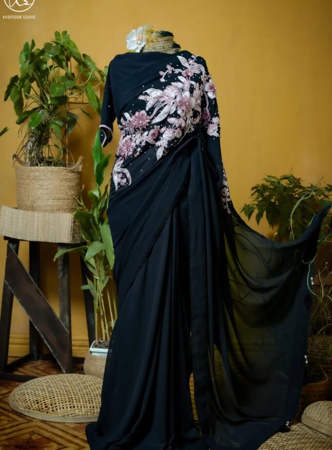 Crepe Georgette Carnation Saree