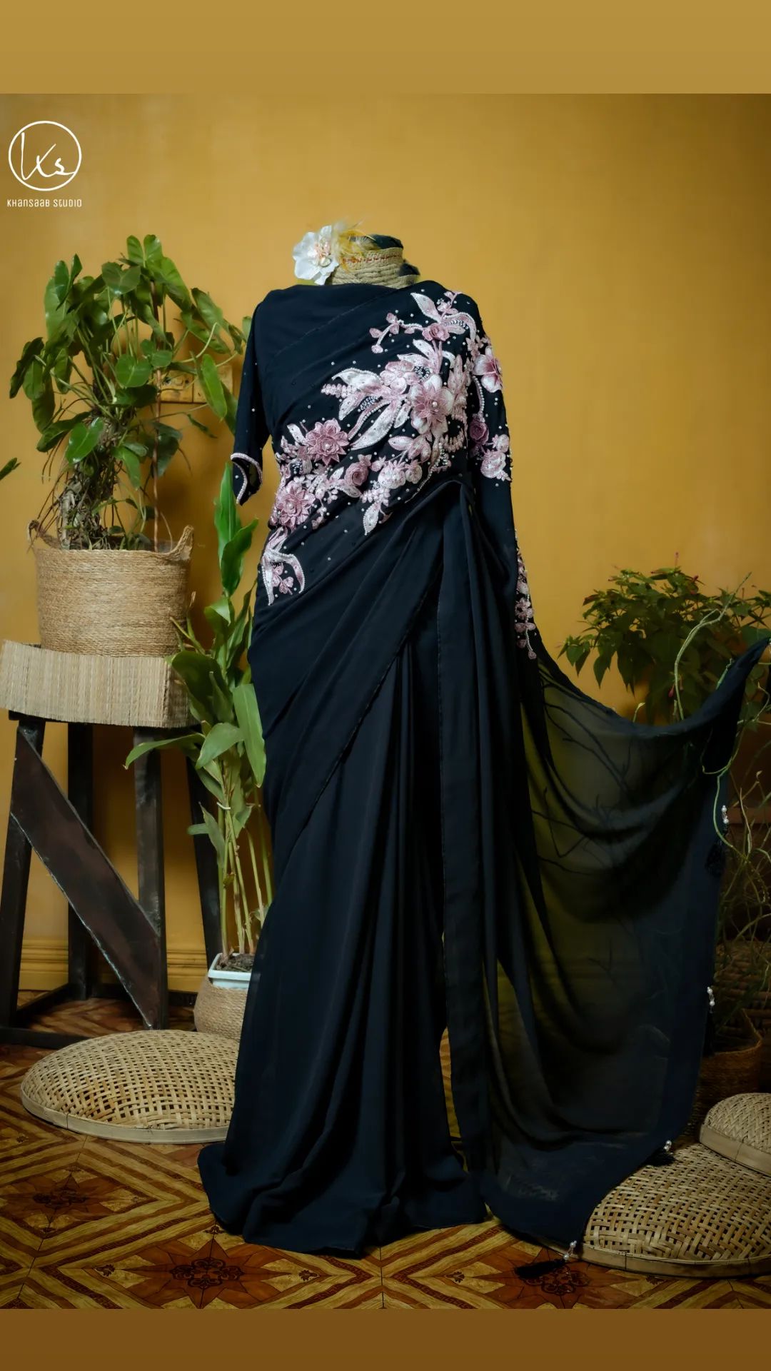 Crepe Georgette Carnation Saree