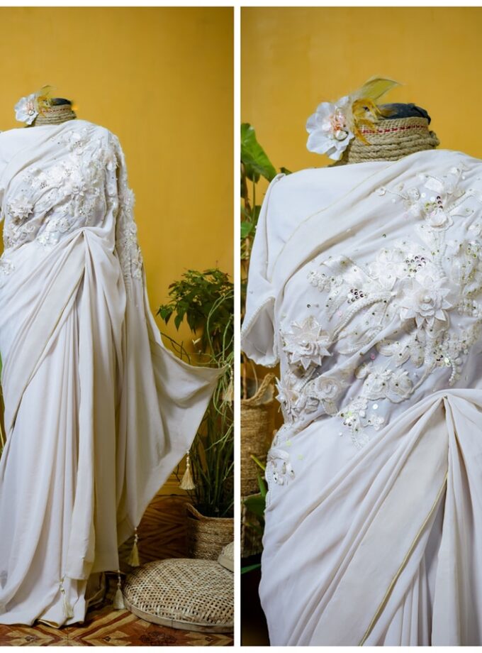 Crepe Georgette Carnation Saree