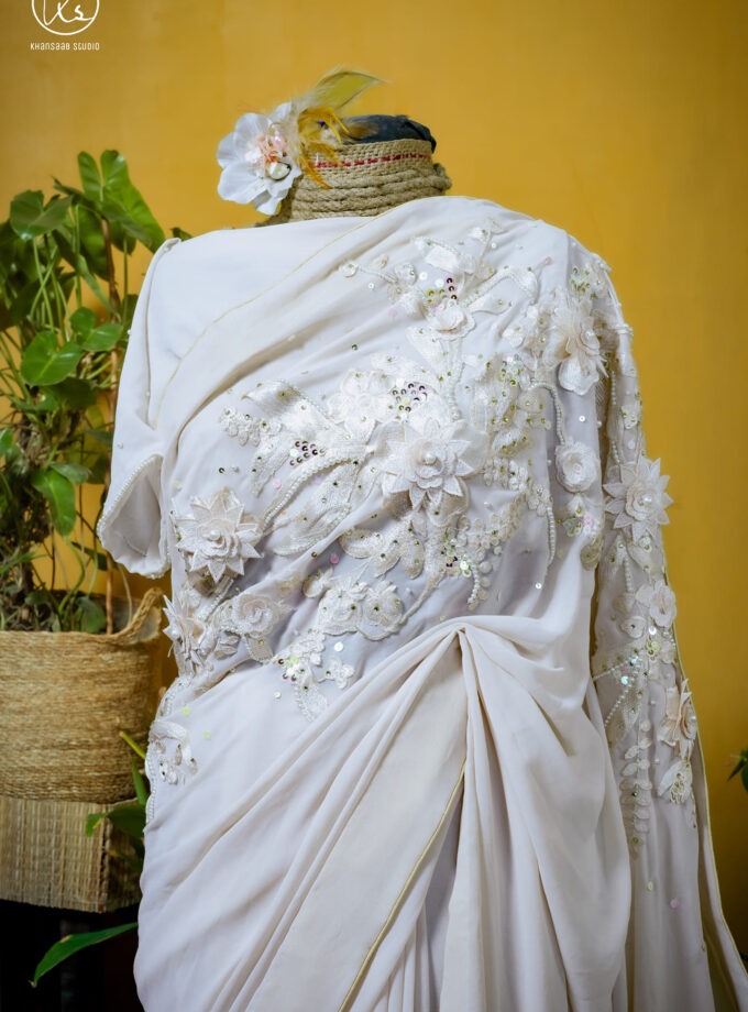 Crepe Georgette Carnation Saree