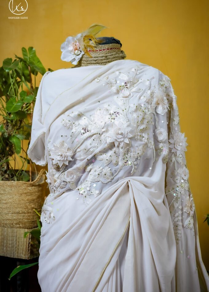 Crepe Georgette Carnation Saree