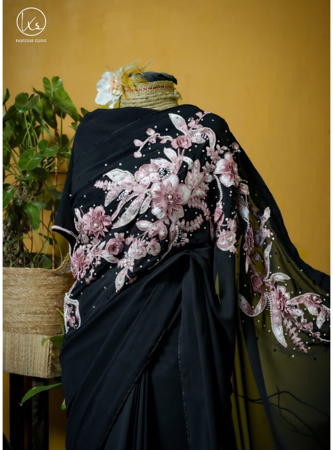 Crepe Georgette Carnation Saree