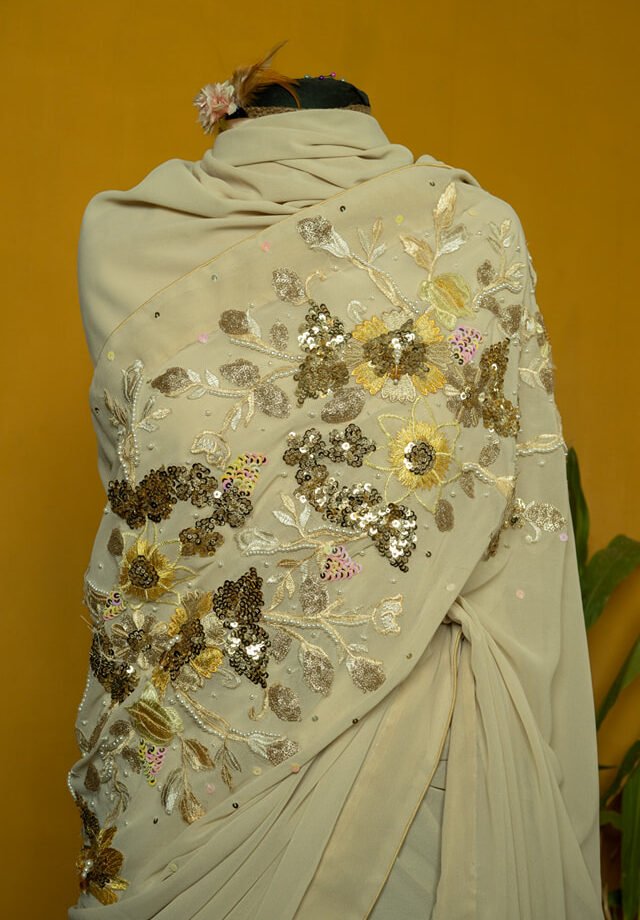 Crepe Georgette Carnation Saree