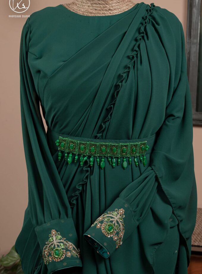 Georgette Saree with Double Ruffle Frills