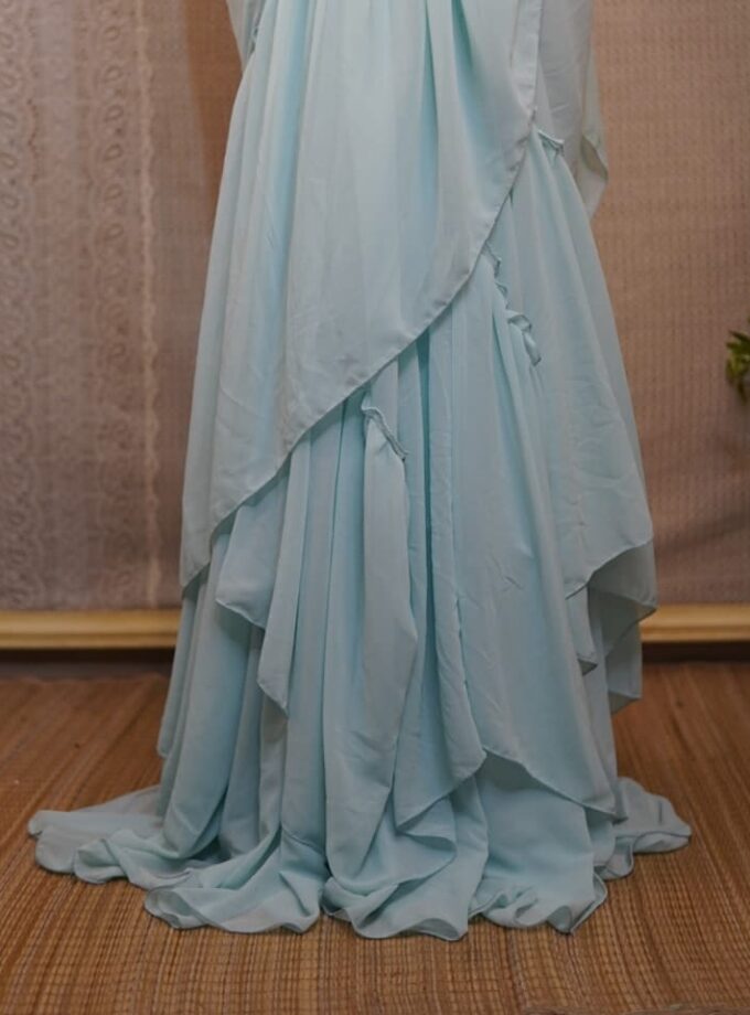 Georgette Saree with Double Ruffle Frills