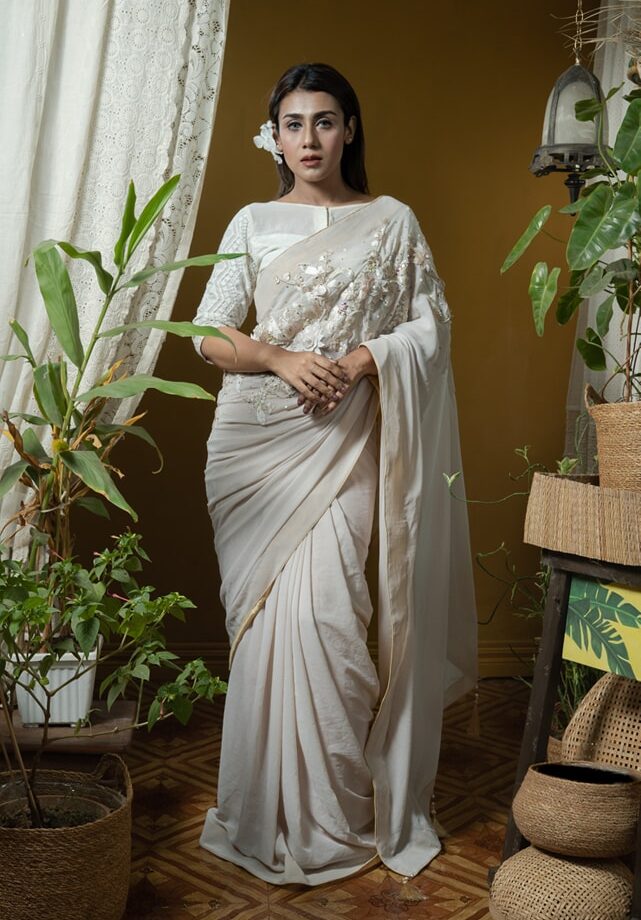 Crepe Georgette Carnation Saree