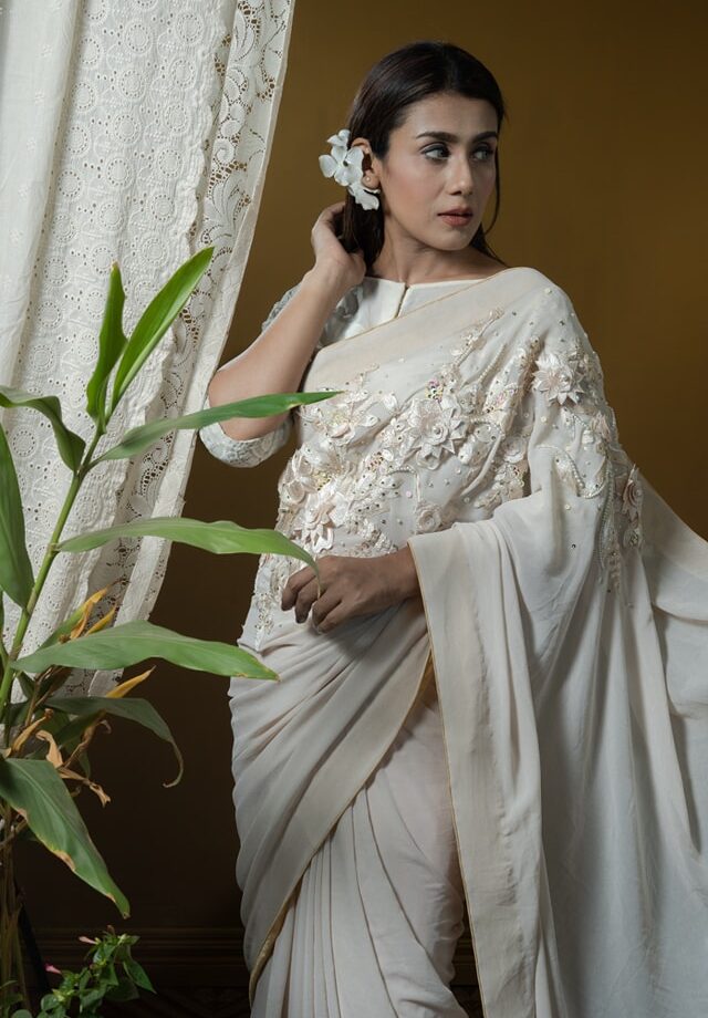 Crepe Georgette Carnation Saree