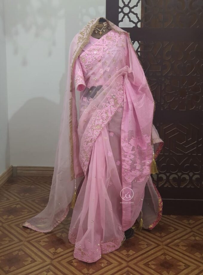 Dhakai Jamdani Embellished Saree