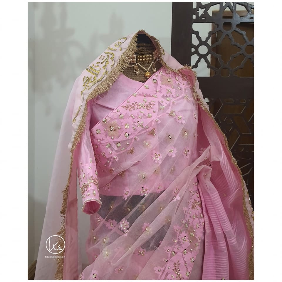 Dhakai Jamdani Embellished Saree - Image 2