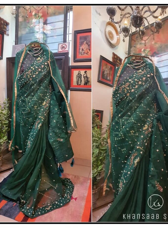 Dhakai Jamdani Embellished Saree