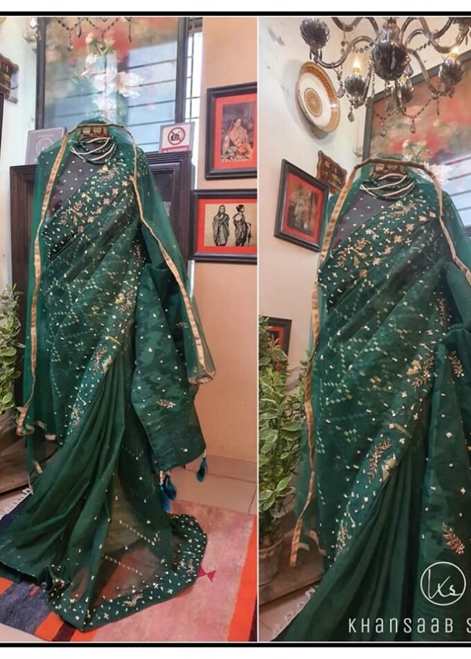 Dhakai Jamdani Embellished Saree