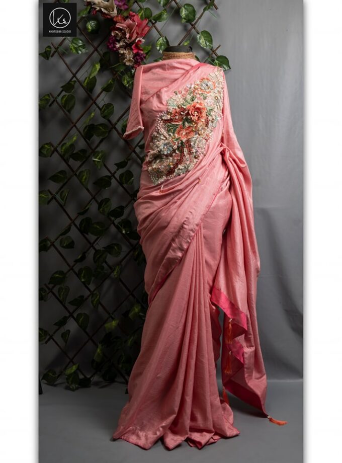 Bichitra Silk Carnation Saree