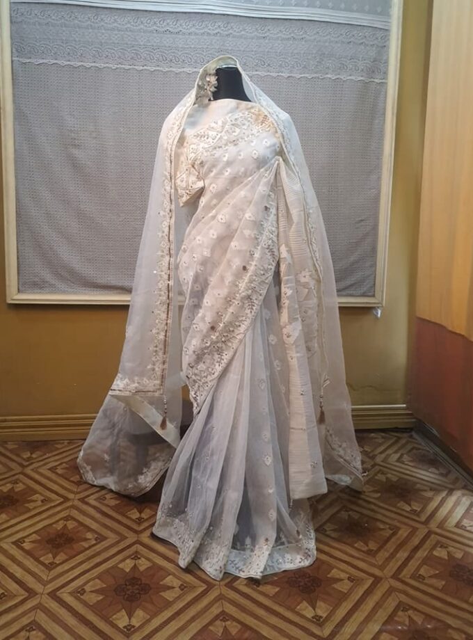 Dhakai Jamdani Embellished Saree